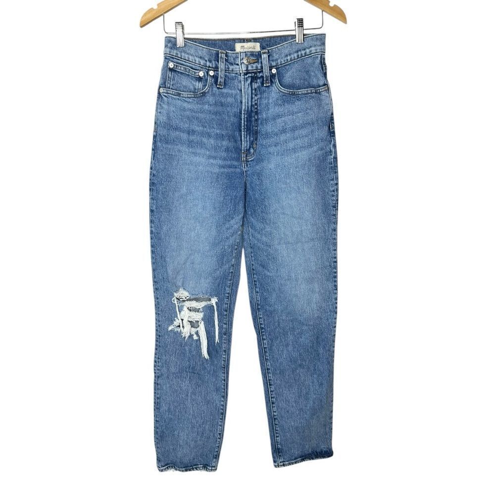 Madewell Womens 27 Tall The Perfect Vintage Straight Distressed Jean